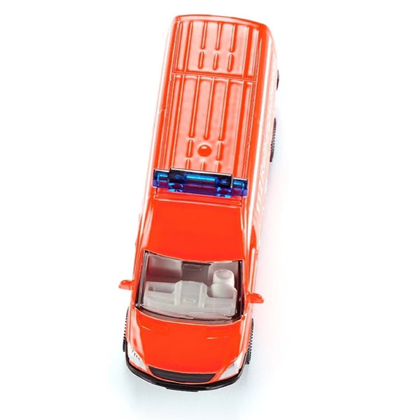 SIKU 1667 – Dépanneuse avec Voiture, Métal,Plastique, Rouge/Jaune, Dispositif de remorquage relevable et abaissable