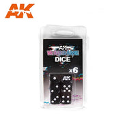 AK Interactive AK1062 6 Sided Dice Set Black 6pc