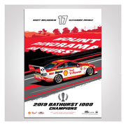 Authentic Collectables ACP028 Shell V-Power Racing Team 2019 Bathurst 1000 Champions Limited Edition Illustrated Print ACP028