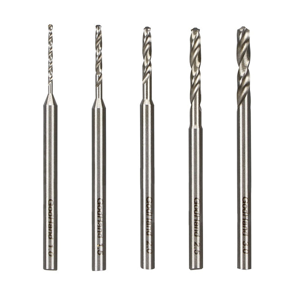 GodHand Modellbau-Bohrer Set – 5-teilig (1.0 / 1.5 / 2.0 / 2.5 / 3.0 Mm) Für Präzise Bohrungen