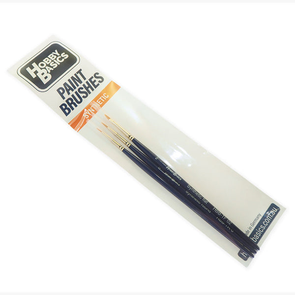 Hobby Basics Toray Synthetic Starter Paint Brush Set 0 3/0 Flat 02