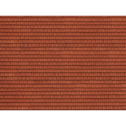 Noch HO Cardboard Sheet Roof Tile Red