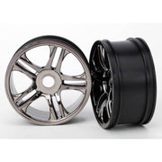 Traxxas 6478 Front Split-Spoke Wheels Black Chrome 2pc