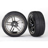 Traxxas 8373 1.9 inch Response Tyres and Split-Spoke Black Chrome Wheels Assembled and Glued VXL Rated Front 2pc