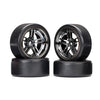Traxxas 8378 Split-Spoke Black Chrome Wheels 1.9in Drift Tires Front and Rear