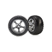 "Traxxas 2470R Alias Tyres with Tracer 2.2 Chrome Wheel (assembled, glued) (R) 2pcs"
