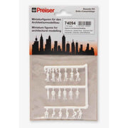 Preiser 1/100 Unpainted Standing 12 Seated 6 Figures