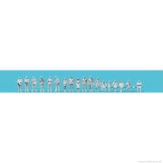 Preiser 1/100 Unpainted Standing 12 Seated 6 Figures