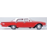 Oxford 87FF60001 1/87 1960 Ford Fairlane 500 Town Sedan Monte Carlo Red/Corinthian White