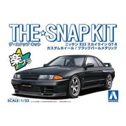 Aoshima A006636 1/32 Nissan R32 Skyline GT-R Custom Wheel Black Peral Metallic Snap Kit No.14-SP3