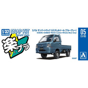Aoshima 1/32 Snap Subaru Sambar Truck Custom Wheels Blue Gray