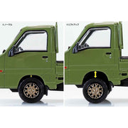 Aoshima 1/32 Snap Subaru Sambar Truck Custom Wheels Olive Green