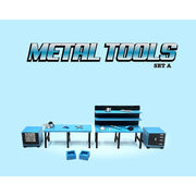 American Dioramas 1/64 Metal Tools Blue Set A