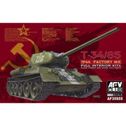 AFV 35S55 1/35 T-34/85 1944 Factory No.183 Full Interior with Clear Turret and Upper Hull Parts