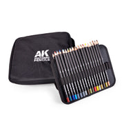 AK Interactive Weathering Pencils Full Range in Cloth Case with Zipper