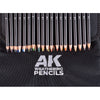 AK Interactive Weathering Pencils Full Range in Cloth Case with Zipper