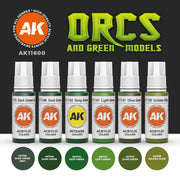 AK Interactive AK11600 Orcs and Green Creatures 3rd Generation Acrylic Paint Set