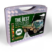 AK Interactive 11705 Briefcase 120 AFV Colours Acrylic Paint Set (3rd Generation)