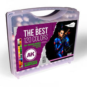 AK Interactive 11707 Briefcase 120 Wargame Colours Acrylic Paint Set (3rd Generation)