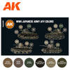 AK Interactive 11774 AFV Series WWII Japanese Army Acrylic Paint Set (3rd Generation)