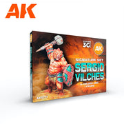 AK 11777 Signature Set Sergio Vilches 14 Acrylic Paints with Figure Starter Set (3rd Generation)