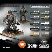 AK Interactive AK11781 German Panzergrenadier Division Europe Wargame Starter Set 10 x Acrylic Paint 17ml and Exclusive Figure German Machine Gunner (3rd Generation)