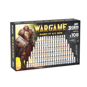 AK Interactive 11784 Wargame Paint It All Box 108 Colours Acrylic Paint Set (3rd Generation)