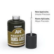 AK Interactive 12107 Precision Paneliner Raw Umber Greenish 30ml