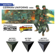AK Interactive 17501 Quick Gen German Uniforms Acrylic Paint Set 3 Colours