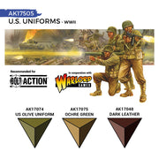 AK Interactive 17505 Quick Gen US Uniforms Acrylic Paint Set 3 Colours