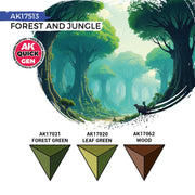 AK Interactive 17513 Quick Gen Forest & Jungle Acrylic Paint Set 3 Colours