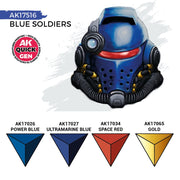 AK Interactive 17516 Quick Gen Blue Soldiers Acrylic Paint Set 4 Colours