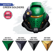 AK Interactive 17517 Quick Gen Green Soldiers Acrylic Paint Set 4 Colours