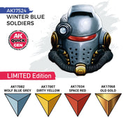 AK Interactive 17524 Quick Gen Winter Blue Soldiers Acrylic Paint Set 4 Colours