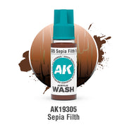 AK Interactive Acrylic Wash Sepia Filth Wash 18ml