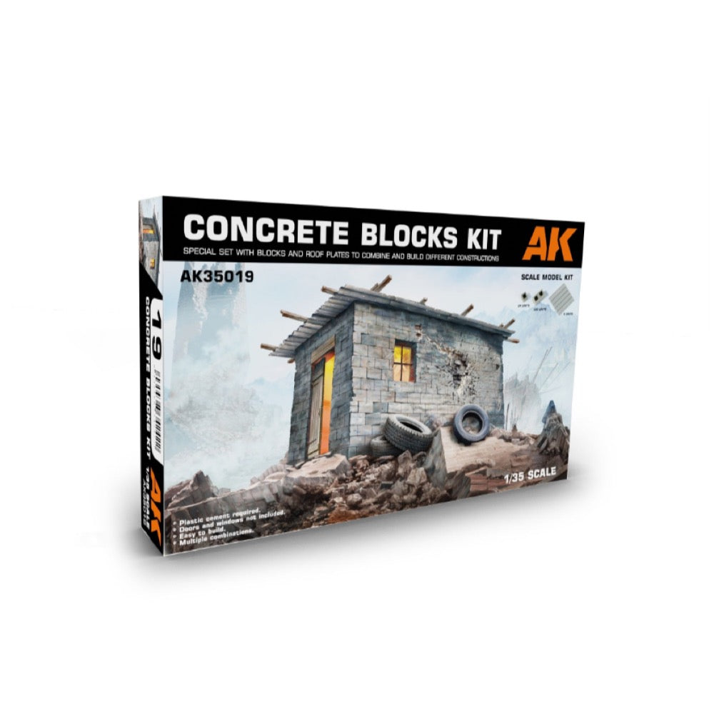 AK Interactive 35019 1/35 Concrete Blocks Kit | Metro Hobbies | Australia