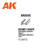 AK Interactive Styrene I Shape Beam 2.5 x 1.5 x 350mm Pack of 4