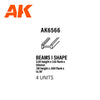 AK Interactive Styrene I Shape Beam 3.0 x 1.5 x 350mm Pack of 4