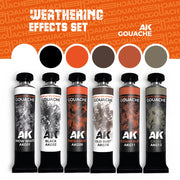 AK Interactive AKG25 Acrylic Weathering Gouache Weathering Effects Set