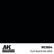 AK Interactive RC804 Real Colors Flat Black RAL 9005 17ml Lacquer Paint
