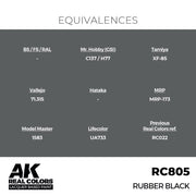 AK Interactive RC805 Real Colors Rubber Black 17ml Lacquer Paint