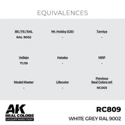 AK Interactive RC809 Real Colors White Grey RAL 9002 17ml Lacquer Paint