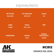 AK Interactive RC812 Real Colors Orange RAL 2004 17ml Lacquer Paint
