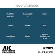 AK Interactive RC817 Real Colors Blue RAL 5001 17ml Lacquer Paint