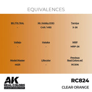 AK Interactive RC824 Real Colors Clear Orange 17ml Lacquer Paint
