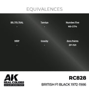 AK Interactive RC828 Real Colors British F1 Black 1972-1986 17ml Lacquer Paint