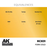 AK Interactive RC831 Real Colors Fork Gold 17ml Lacquer Paint
