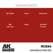 AK Interactive RC834 Real Colors Maranello Red 300 17ml Lacquer Paint