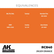 AK Interactive RC840 Real Colors Jager Orange 17ml Lacquer Paint