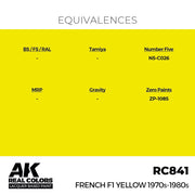 AK Interactive RC841 Real Colors French F1 Yellow 1970s-1980s 17ml Lacquer Paint